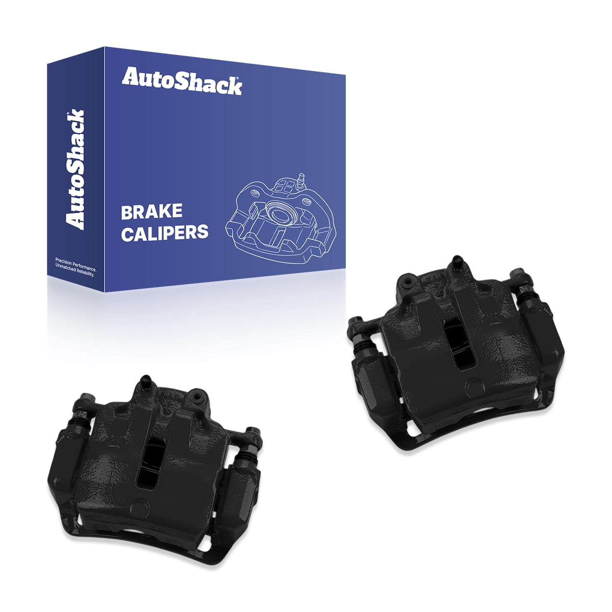 AutoShack Front Black Brake Calipers for Chevrolet & GMC, Equinox 2010-2017 Terrain 2010-2017 Malibu 2013-2015 Impala 2014-2020, AWD FWD L4 2.0L 2.4L 2.5L V6 3.0L 3.6L, Left and Right, Pair