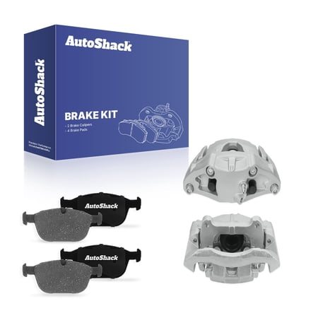 AutoShack Front Brake Calipers & Ceramic Brake Pads for Volvo, XC90 2010-2011, AWD FWD L6 3.2L V8 4.4L