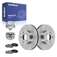 thumbnail image 1 of AutoShack Front Vented Drilled & Slotted Silver Zinc Coated Brake Rotors + Ceramic Pads + Calipers 8-PC Brake Kit Replacement for 2006-2009 Honda Accord SilverShield Pro 11.8" (299.8 mm), 1 of 5