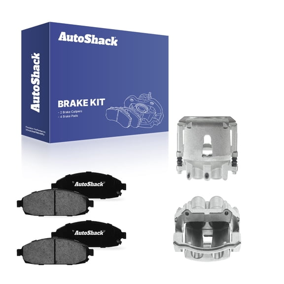 AutoShack Front Brake Calipers & Ceramic Brake Pads for Jeep, Grand Cherokee 2005-2010 Commander 2006-2010, 4WD RWD AWD V6 3.0L 3.7L V8 4.7L 5.7L