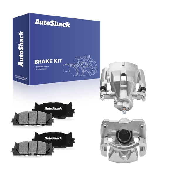 AutoShack Front Brake Calipers & Ceramic Brake Pads for Toyota & Lexus, Camry 2007-2017 ES350 2007-2012, 2016-2018 Avalon 2008-2018, FWD L4 2.4L 2.5L V6 3.5L