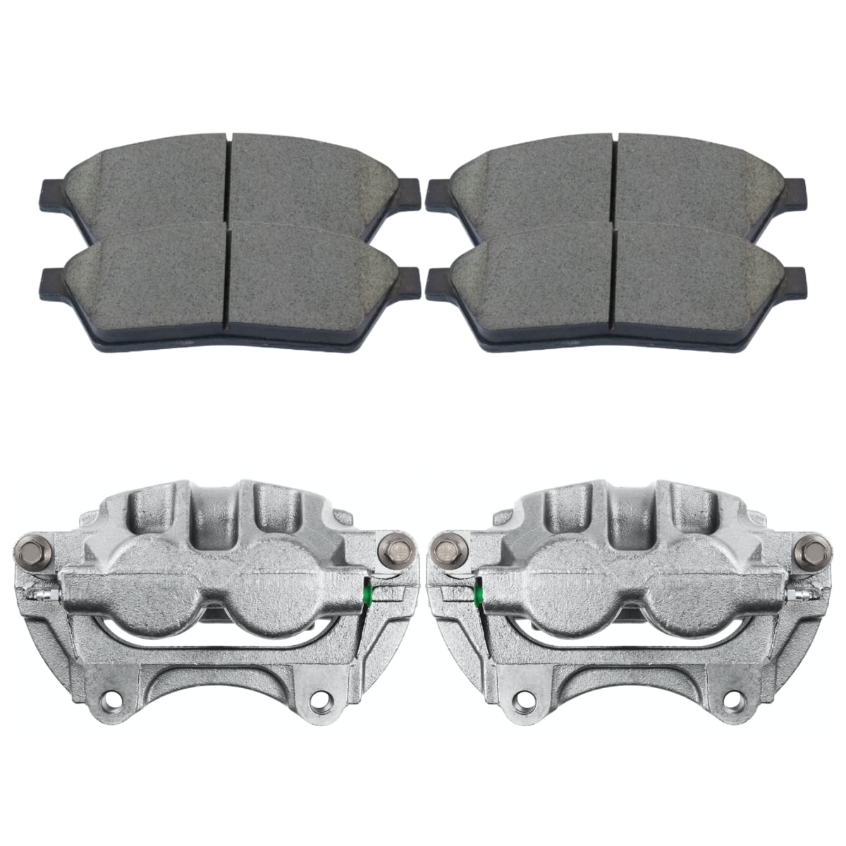 AutoShack Front Brake Calipers and Ceramic Pads Kit Driver and