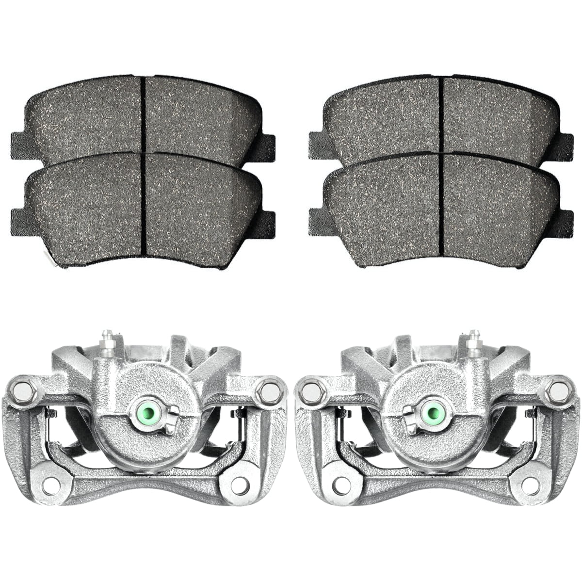 AutoShack Pair of 2 Front Brake Calipers and Ceramic Pads Set ...