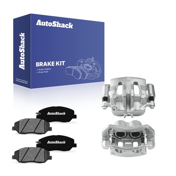 AutoShack Front Brake Calipers & Ceramic Brake Pads for Kia & Hyundai, Sedona 2006-2012, 2014 Entourage 2007-2010, FWD V6 3.5L 3.8L