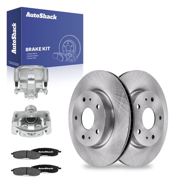 AutoShack Front Brake Rotors Ceramic Brake Pads Calipers | Replacement for 2007-2013 Suzuki SX4 2.0L AWD FWD | 8-PC Brake Kit