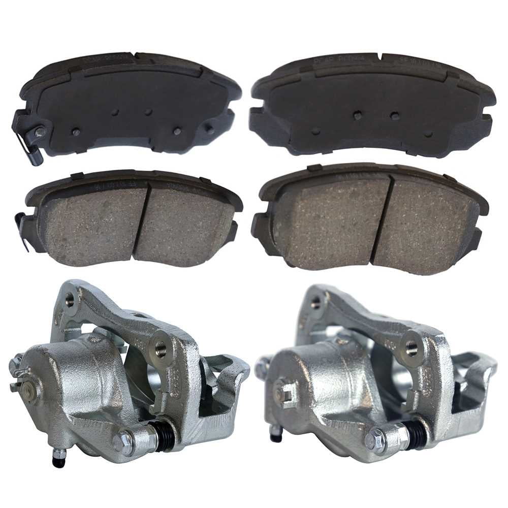 AutoShack Front Brake Calipers and Performance Ceramic Pads Kit Driver