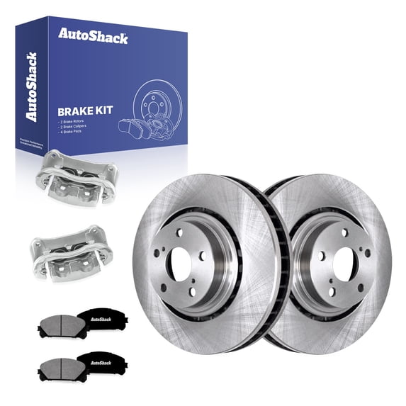 AutoShack Front Brake Rotors, Premium Pads & Calipers for Toyota & Lexus, Highlander 2008-2013 RX350 2010-2015 NX300 2018-2021, AWD FWD L4 2.0L 2.7L V6 3.3L 3.5L - 12.91" (328 mm), 5-Lug