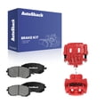 thumbnail image 1 of AutoShack Front Brake Calipers Red Powder-Coated + Ceramic Brake Pads Replacement for 2002-2012 Subaru Outback 2003-2010 Subaru Forester 2005-2006 Saab 9-2X 6-PC Kit, 1 of 5