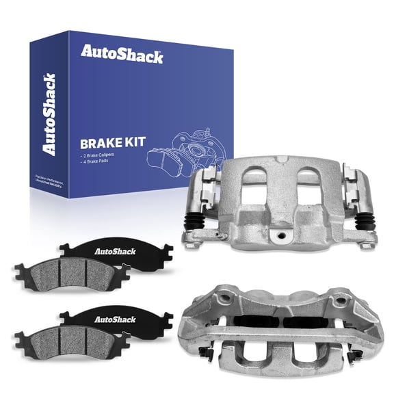 AutoShack Pair of 2 Front Brake Calipers and Ceramic Pads Set Replacement for 2010 2011 2012 Ford Taurus 3.5L V6 AWD BCPKG0856