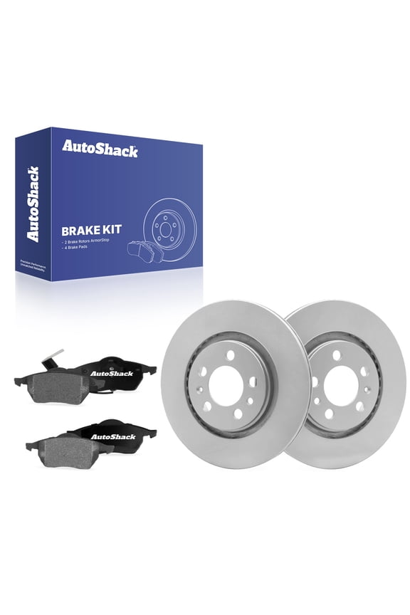 Front Brake Rotors & Ceramic Pads for Volkswagen, Golf 1999, 2001, FWD L4 1.8L V6 2.8L - Coated - ArmorStop - 11.02" (280 mm), 5-Lug