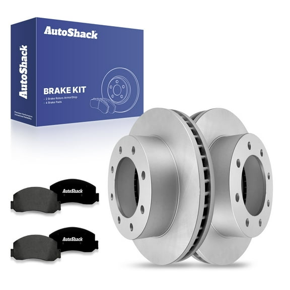 AutoShack 13.66" (347 mm) Front Vented Brake Rotors Coated + Ceramic Brake Pads | Replacement for 2008-2012 Ford F-350 Super Duty 2011-2012 Ford F-250 Super Duty | 6-PC Brake Kit | ArmorStop