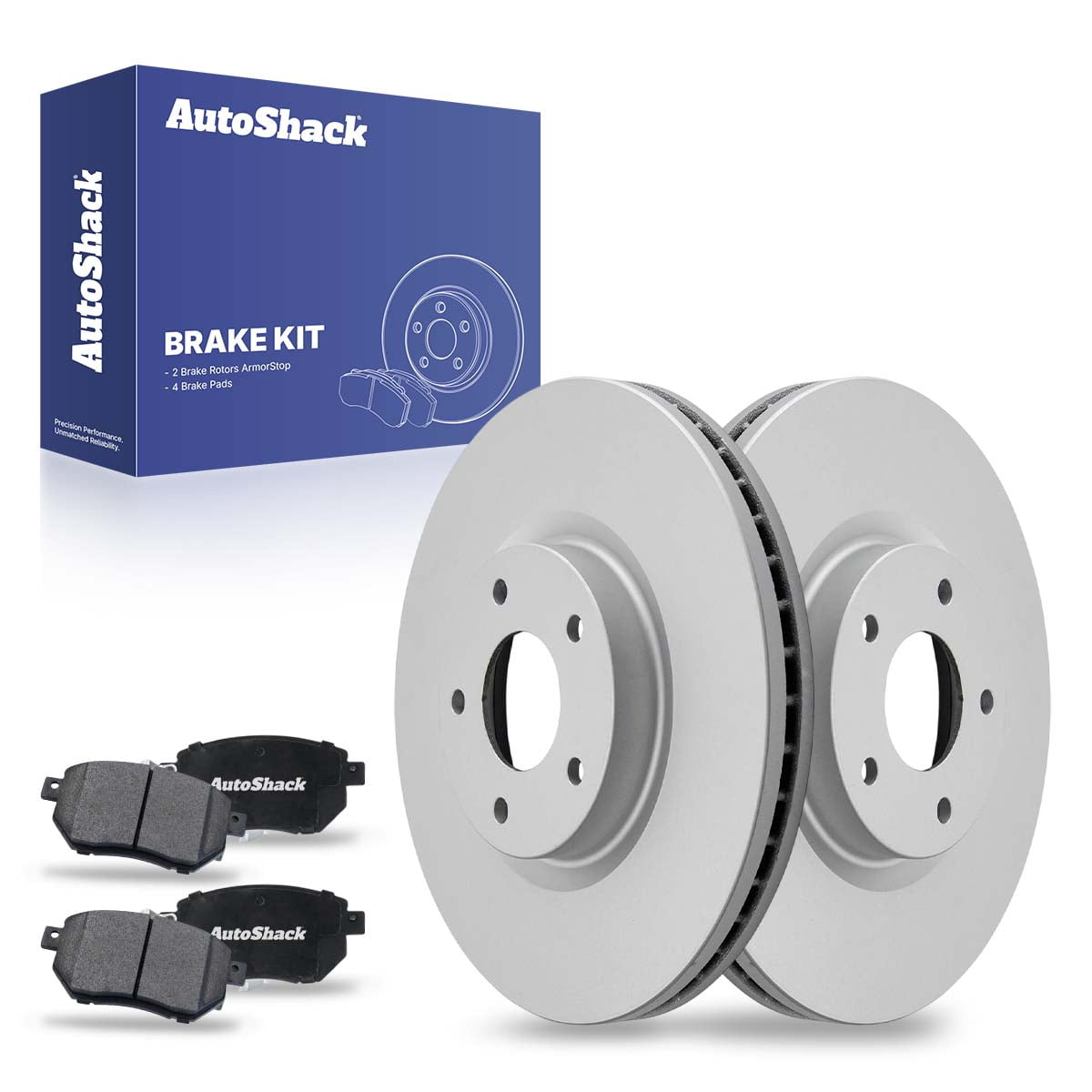 AutoShack Front Brake Rotors Ceramic Brake Pads | Replacement For 2009-2011 Nissan Murano 3.5L V6 AWD FWD | Coated | 6-PC Brake Kit | ArmorStop