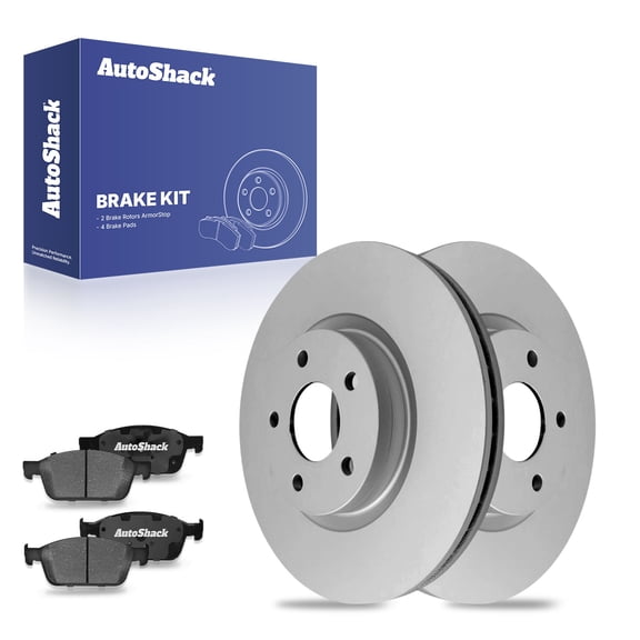 AutoShack 12.6" (320 mm) Front Vented Brake Rotors Coated + Ceramic Brake Pads | Replacement for 2013-2017 Ford Escape 2014-2018 Ford Transit Connect | 6-PC Brake Kit | ArmorStop