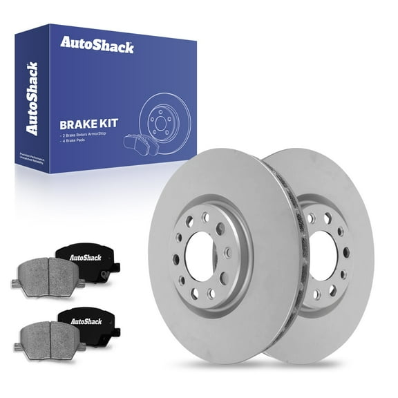 AutoShack 12.01" (305 mm) Front Vented Brake Rotors Coated + Ceramic Brake Pads | Replacement for 2017-2022 Jeep Compass 2015-2021 Jeep Renegade 2016-2021 Fiat 500X | 6-PC Brake Kit | ArmorStop