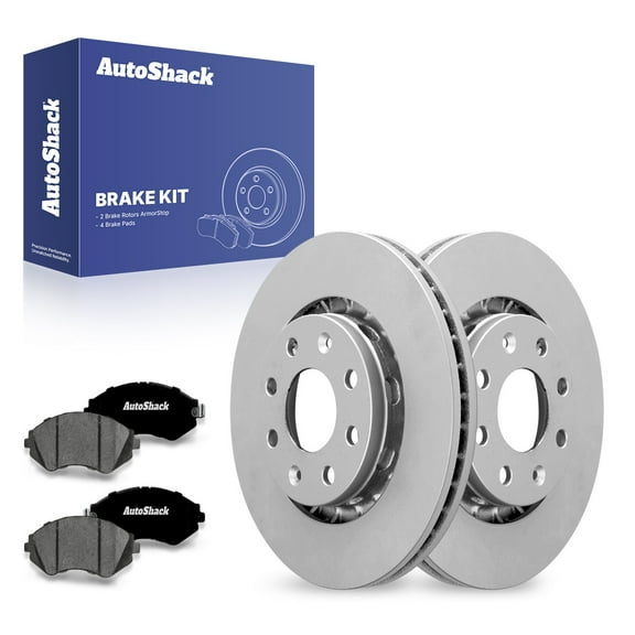 AutoShack 10.07" (255.9 mm) Front Vented Brake Rotors Coated + Premium Ceramic Brake Pads | Replacement for 2013-2015 Chevrolet Spark 2004-2011 Chevrolet Aveo | 6-PC Brake Kit | ArmorStop