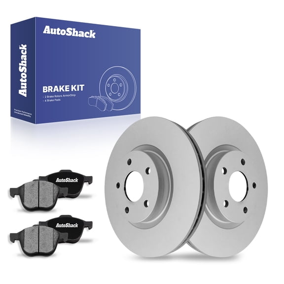 AutoShack 11.81" (300 mm) Front Vented Brake Rotors Coated + Ceramic Brake Pads | Replacement for 2013-2019 Ford Escape 2006-2012 Volvo C70 2004-2008 Volvo S40 | 6-PC Brake Kit | ArmorStop