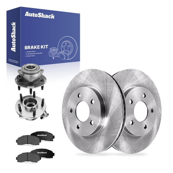 AutoShack Front Brake Rotors, Premium Pads & Hub Bearing Assemblies for Saturn & Chevrolet, Vue 2002-2007 Equinox 2005-2006, AWD FWD L4 2.2L 2.4L V6 3.0L 3.4L 3.5L - 11.65" (296 mm), 5-Lug