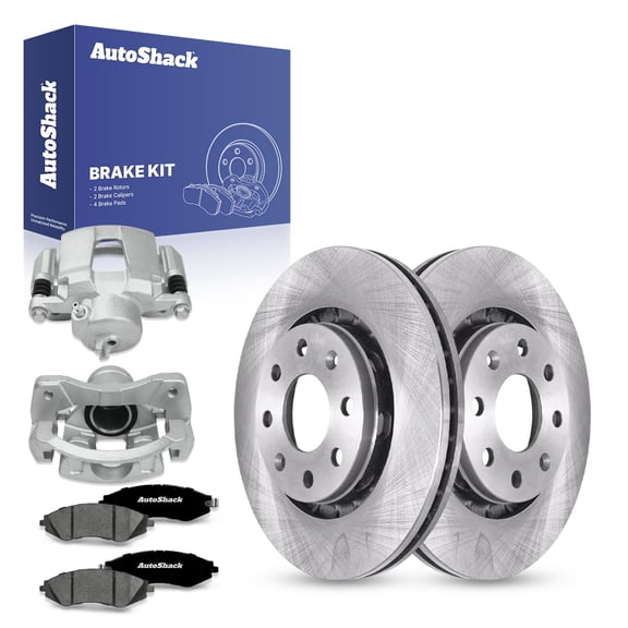 AutoShack Front Brake Rotors Premium Ceramic Brake Pads Calipers | Replacement for 2013-2015 Chevrolet Spark 2004-2011 Chevrolet Aveo 2009-2010 Pontiac G3 2004-2009 Suzuki Swift+ | 8-PC Brake Kit
