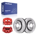 thumbnail image 1 of AutoShack Front Vented Brake Rotors + Calipers Red 4-PC Brake Kit Replacement for 2012-2014 Ford F-150 13.78" (350 mm), 1 of 5