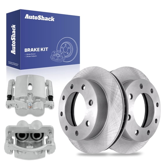 AutoShack 12.8" (325 mm) Front Vented Brake Rotors + Calipers | Replacement for 2007 Chevrolet Silverado 1500 Classic 2007 GMC Sierra 1500 Classic 2001-2006 GMC Sierra 1500 | 4-PC Brake Kit