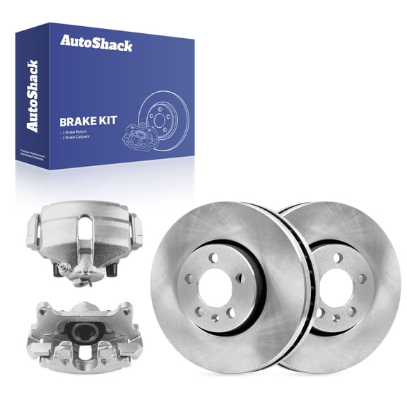AutoShack Front Brake Rotors & Calipers for Volkswagen, Jetta 2006, FWD L4 2.0L - 11.29" (286.8 mm), 5-Lug