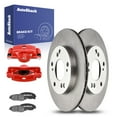thumbnail image 1 of AutoShack Front Brake Rotors Ceramic Brake Pads Calipers Red | Replacement for 2006-2011 Honda Civic 1.8L FWD | 8-PC Brake Kit, 1 of 3