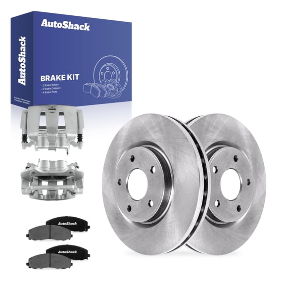 AutoShack Front Brake Rotors, Ceramic Pads & Calipers for Dodge & Chrysler, Grand Caravan 2012-2020 Town & Country 2012-2016 Pacifica 2017-2020, FWD V6 3.6L - 13.03" (331 mm), 5-Lug
