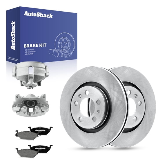 AutoShack Front Brake Rotors, Ceramic Pads & Calipers for Volkswagen, Jetta 2006, FWD L4 2.0L - 11.02" (280 mm), 5-Lug