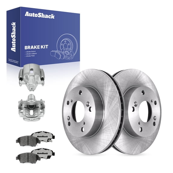 AutoShack Front Brake Rotors, Ceramic Pads & Calipers for Honda & Acura, Civic 2012-2015 ILX 2015, FWD L4 1.5L - 10.31" (262 mm), 5-Lug