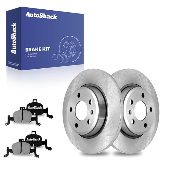 AutoShack 12.35" (313.8 mm) Front Vented Brake Rotors + Ceramic Brake Pads | Replacement for 2017-2020 Audi A4 2017-2019 Audi A4 Quattro | 6-PC Brake Kit
