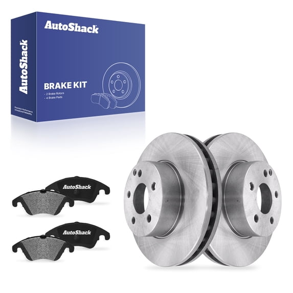 AutoShack Front Vented Brake Rotors + Ceramic Pads 6-PC Brake Kit Replacement for 2014 Mercedes-Benz C250 11.62" (295.2 mm)