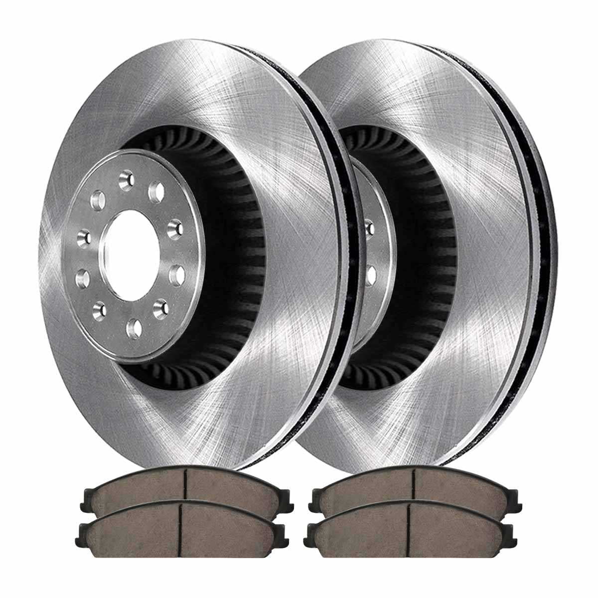 AutoShack Front Brake Rotors and Ceramic Pads Kit Driver and Passenger