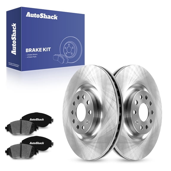 AutoShack 13.39" (340 mm) Front Vented Brake Rotors + Ceramic Brake Pads | Replacement for 2018-2021 Volkswagen Tiguan 2019-2025 Audi Q3 2021-2025 Volkswagen Jetta | 6-PC Brake Kit