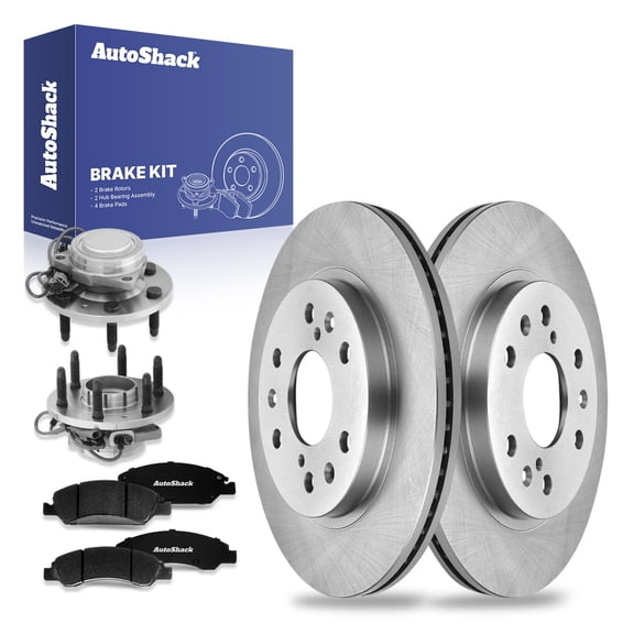 AutoShack Front Brake Rotors Ceramic Brake Pads Wheel Bearing Hub Assembly | Replacement for Chevrolet Silverado 1500 Tahoe Suburban 1500 Avalanche GMC Sierra 1500 Yukon XL 1500 | 8-PC Brake Kit