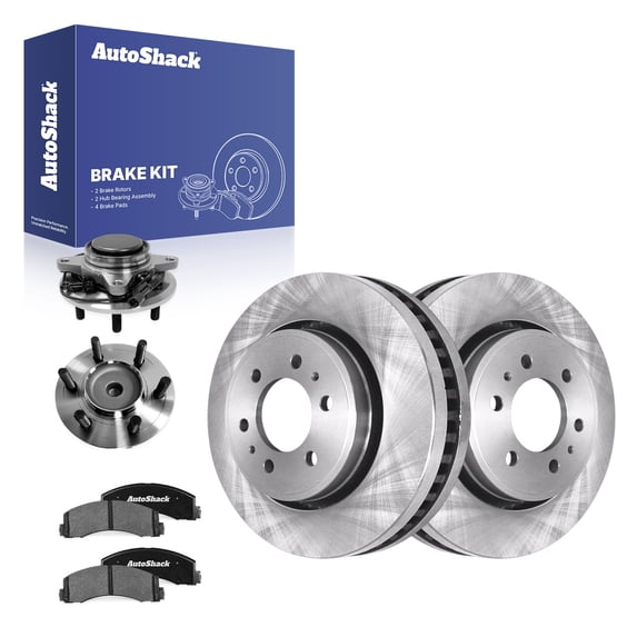AutoShack Front Vented Brake Rotors + Ceramic Pads + Hub Bearing Assembly 8-PC Brake Kit Replacement for 2018-2020 Ford F-150 2018-2021 Ford Expedition 2018-2021 Lincoln Navigator 13.78" (350 mm)