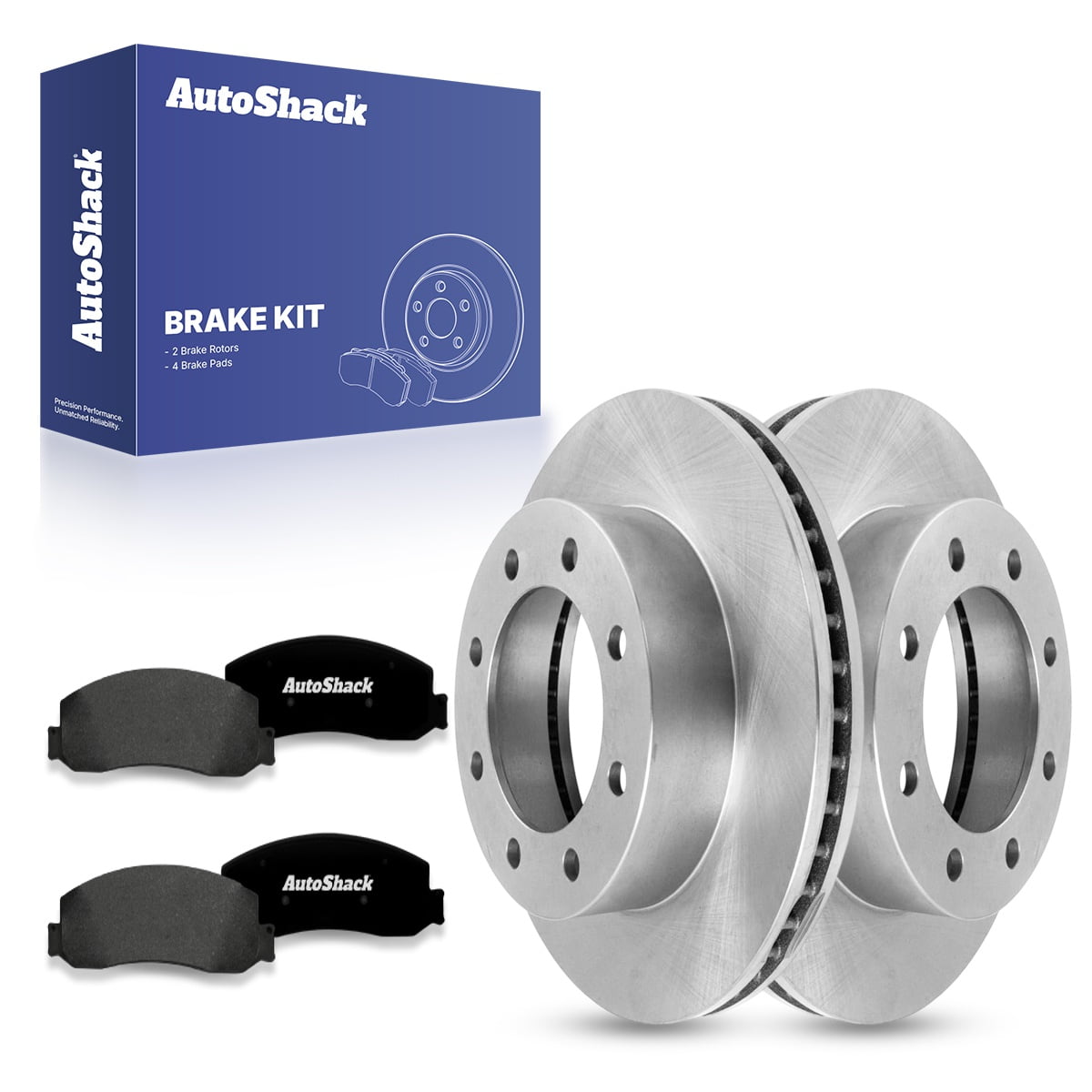 AutoShack Front Brake Rotors Premium Ceramic Brake Pads | Replacement for 2012 Ford F-250 Super Duty 5.4L 6.2L 6.4L 6.7L 6.8L V8 4WD | 6-PC Brake Kit