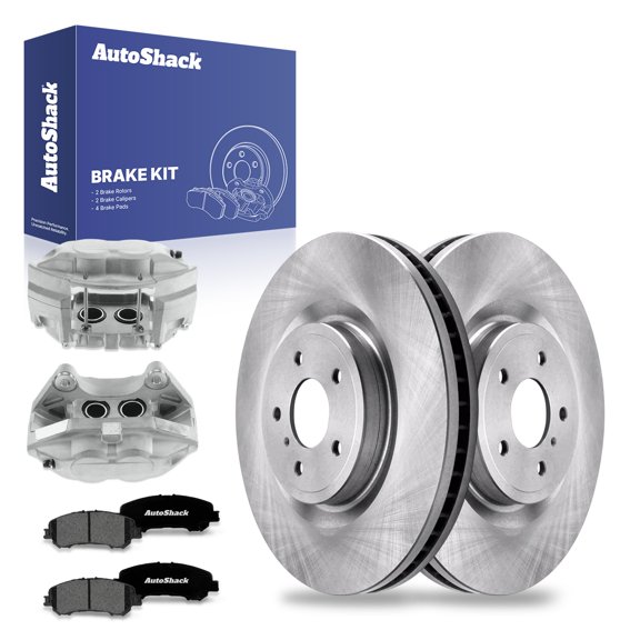 AutoShack Front Brake Rotors Premium Ceramic Brake Pads Calipers | Replacement for 2018-2020 INFINITI Q60 2021 Q50 3.0L V6 AWD RWD | 8-PC Brake Kit