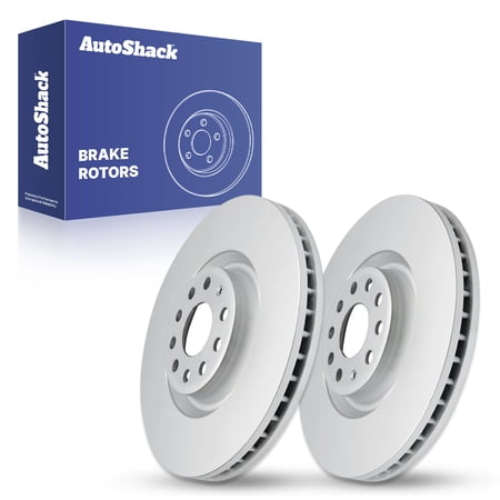 AutoShack Front Brake Rotors for Volkswagen & Audi, Tiguan 2018-2024 Jetta 2019-2025 Q3 2019-2025 GTI 2016-2024 CC 2009-2017, AWD FWD L4 2.0L V6 3.6L - Coated - ArmorStop - 13.39" (340 mm), 9-Lug