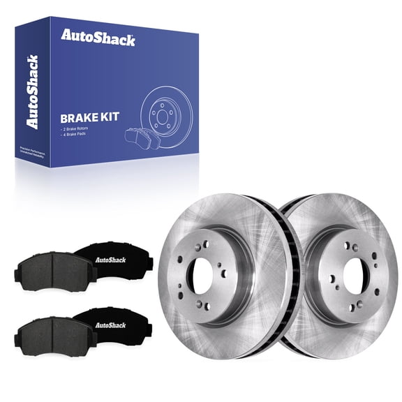 AutoShack Front Brake Rotors Vented 11.65" (296 mm) & Premium Pads, Compatible with Honda CR-V 2007-2011 4WD FWD 2.4L