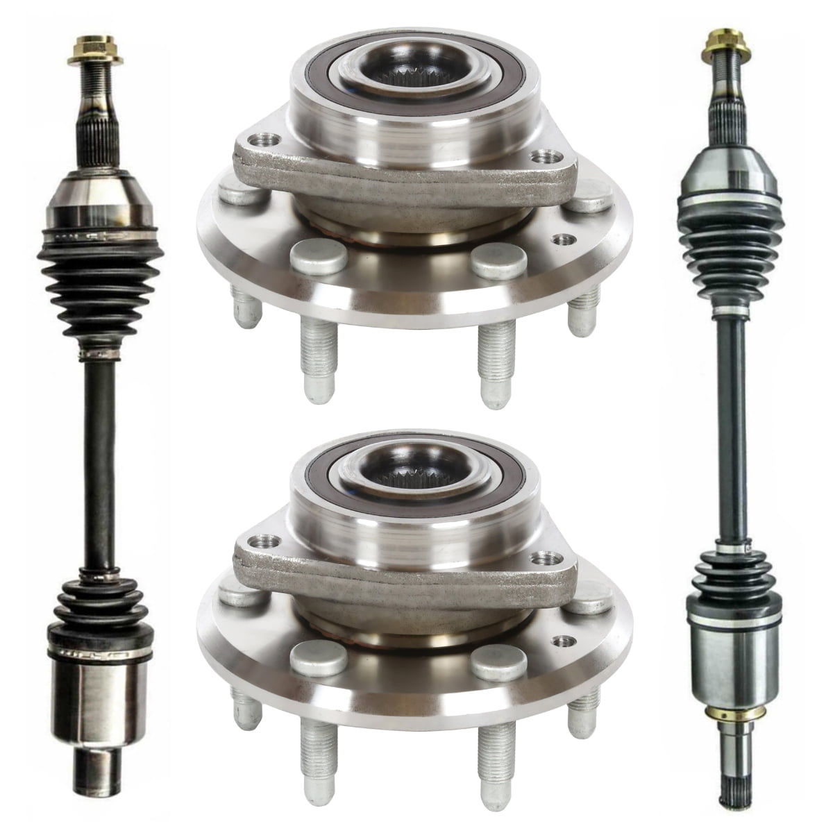 AutoShack Front CV Axle Drive Shaft and Wheel Bearing Hub and Assembly 6 Lugs without ABS Set of 4 Replacement for Chevrolet Traverse GMC Acadia Limited Buick Enclave Saturn Outlook AWD FWD HBDSK011