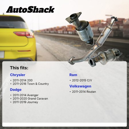 AutoShack Front Catalytic Converter for Dodge & Chrysler, Grand Caravan 2011-2020 Journey 2011-2019 Town & Country 2011-2016 200 2011-2014 Avenger 2011-2014, FWD AWD V6 3.6L, EPA Compliant