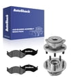 thumbnail image 1 of AutoShack Front Ceramic Brake Pads + Wheel Hub Bearing Assemblies without ABS Replacement for 2000-2006 Jeep TJ 1999-2006 Jeep Wrangler 6-PC Kit, 1 of 4