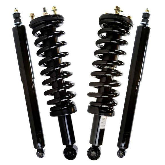 AutoShack Front Complete Strut & Coil Spring Assembly with Rear Shock Absorbers Set for 2000-2006 Toyota Tundra 3.4L 4.0L 4.7L RWD | Full-vehicle Suspension System Replacement Kit SUSPPK00886