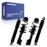 AutoShack Front and Rear Complete Strut Assembly with Coil Springs & Shocks, Driver & Passenger Side for Hyundai Accent 2012-2017 FWD 1.6L
