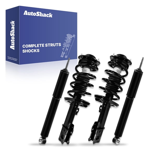 AutoShack Front and Rear Complete Strut Assembly with Coil Springs & Shocks, Driver & Passenger Side for Chevrolet Malibu 2004-2012 FWD 2.4L 3.5L 3.6L