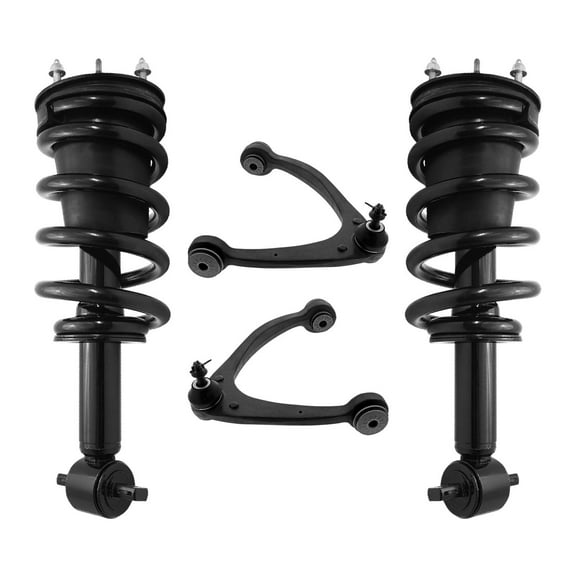 AutoShack Front Complete Strut & Coil Spring Front Upper Control Arms and Ball Joint with Brushings | Replacement for 2014-2016 Chevrolet Silverado 1500 2014-2016 GMC Sierra 1500 | 4-PC