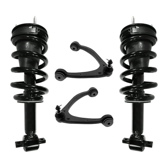 AutoShack Front Complete Strut & Coil Spring Front Upper Control Arms and Ball Joint with Bushings | Replacement for 2007-2014 Chevrolet Tahoe 2007-2014 GMC Yukon 2007-2013 Chevrolet Avalanche | 4PC