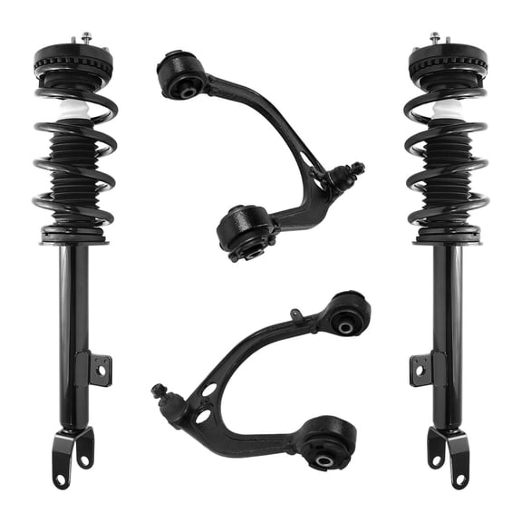 AutoShack Front Complete Strut & Coil Spring Front Upper Control Arms and Ball Joint with Bushings | Replacement for 2011-2020 Dodge Charger 2011-2020 Dodge Challenger 2011-2020 Chrysler 300 | 4-PC