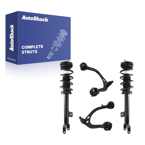 AutoShack Front Complete Strut and Coil Spring & Front Upper Control Arms and Ball Joint with Bushings for Dodge, Charger 2011-2020 Challenger 2011-2020, RWD V6 3.6L V8 5.7L