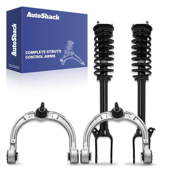 AutoShack Front Complete Strut and Coil Spring & Front Upper Control Arms and Ball Joint with Bushings for Mercedes-Benz, ML350 2006-2011 GL450 2007-2011, AWD RWD V6 3.0L 3.5L V8 4.7L